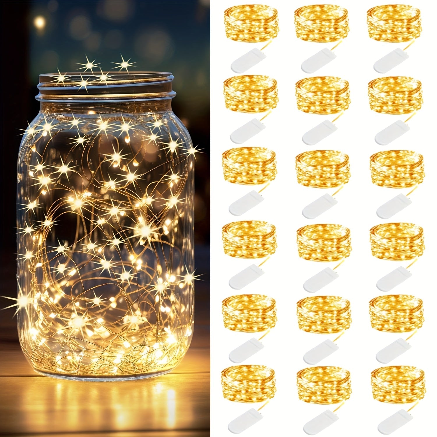 6/12/18 Pack 20LED 7Ft Fairy Lights Battery Operated String Lights