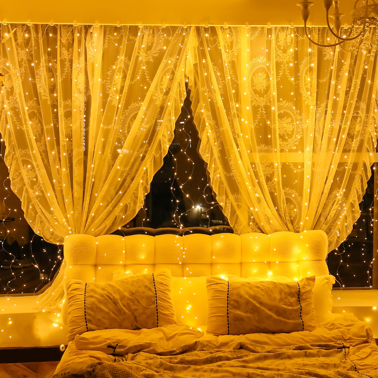 300LED Curtain Lights- Custom Timer