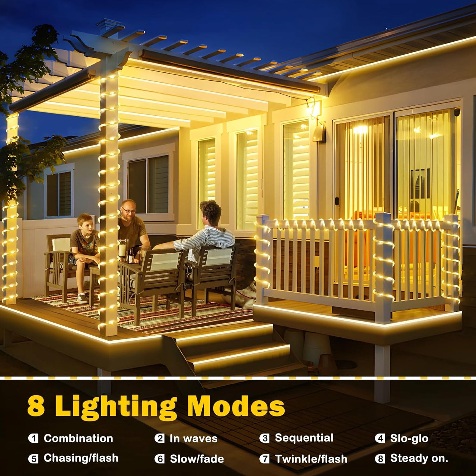 Rope Lights Outdoor, 33/39 FT String Lights with Plug, 100/120 LED Twinkle String Lights