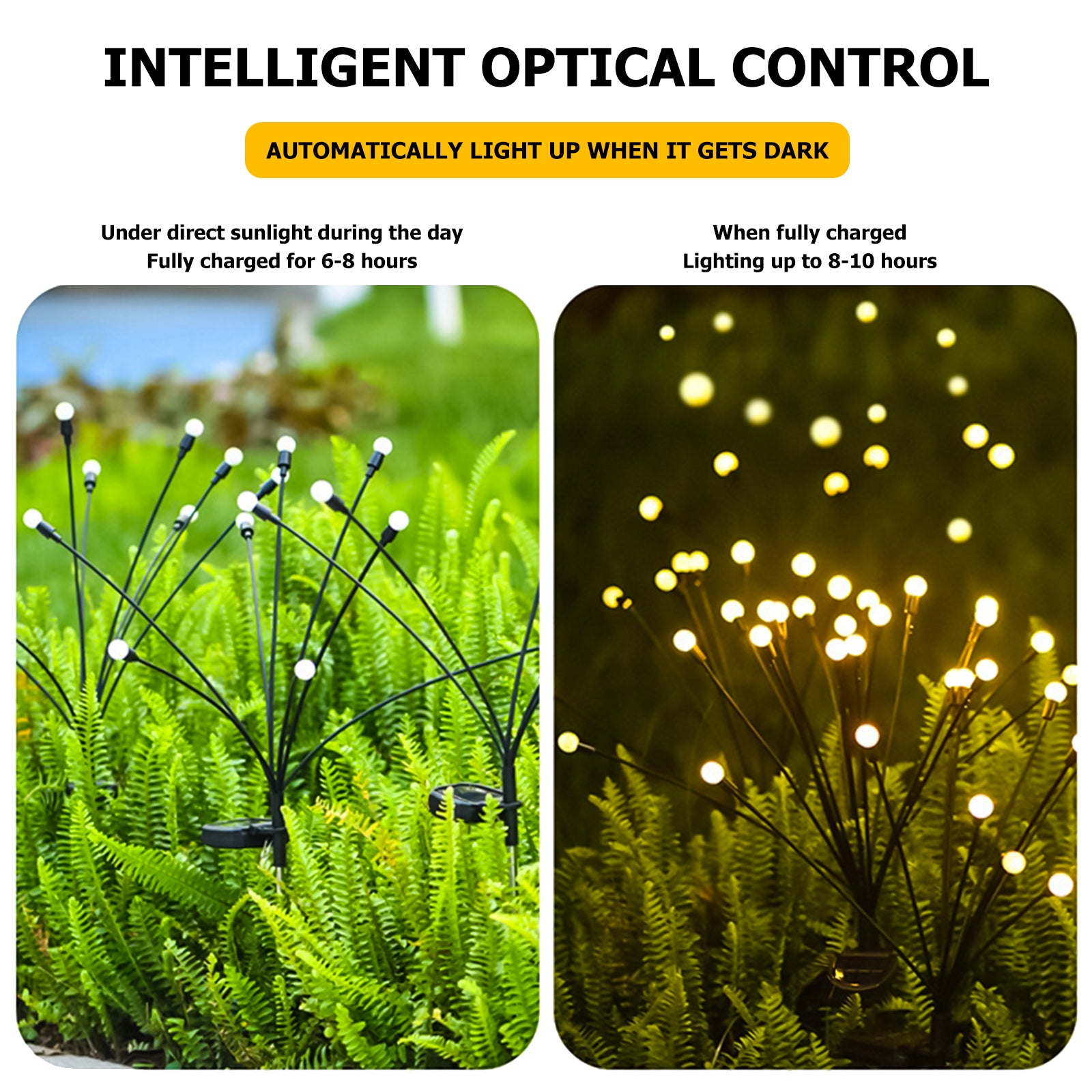 2/4 Pack Solar Garden Lights - New Upgraded Solar Swaying Light Solar