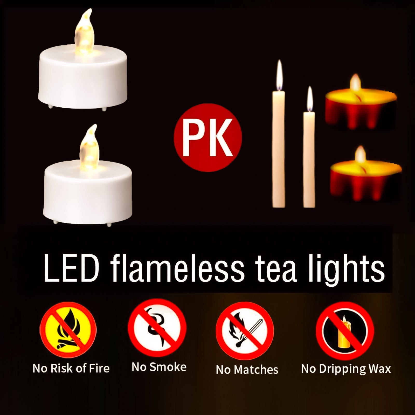 30-Pack Flameless LED Tea Lights Candles Battery Operated for Votive, Aniversary