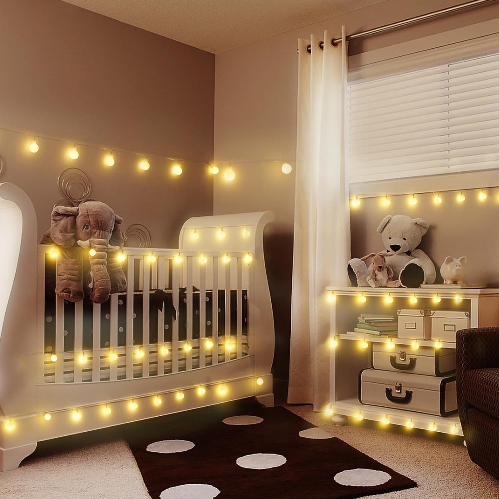 Globe String Lights Battery Operated - 50 LED Fairy Lights with Remote