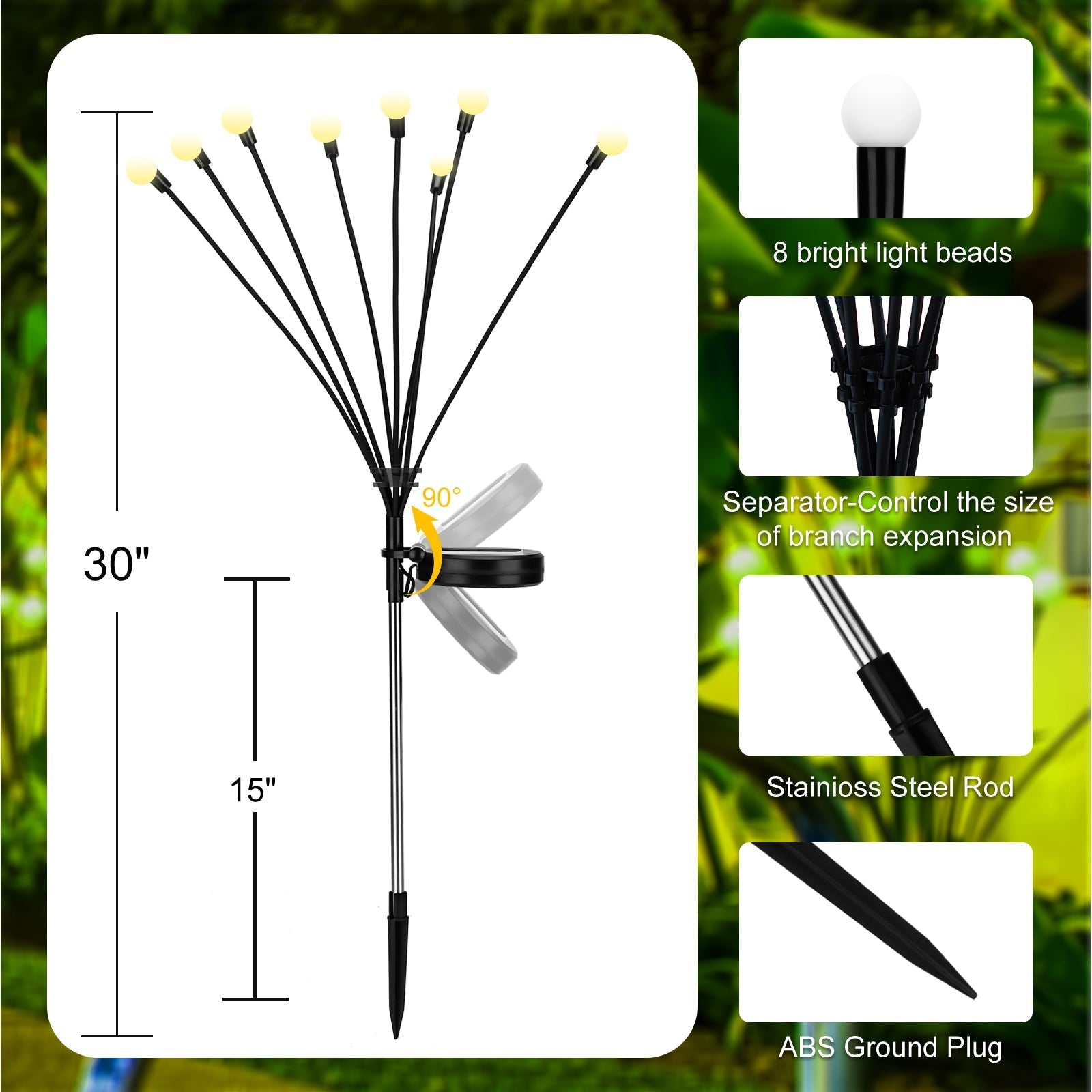 2 Pack Solar Garden Lights