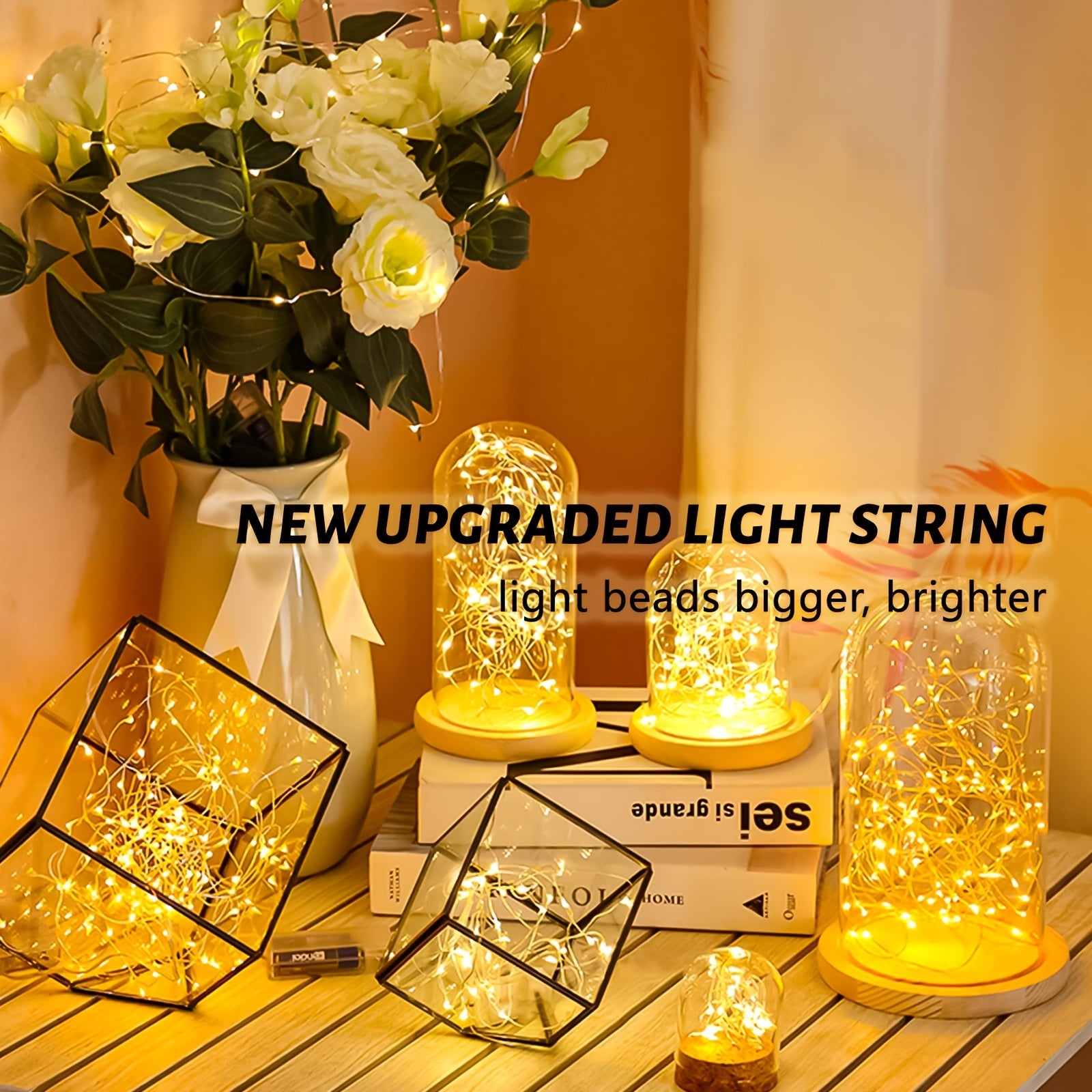 Fairy Lights Battery Operated 1 Pack 16FT 50 Led Mini Battery Powered String Lights
