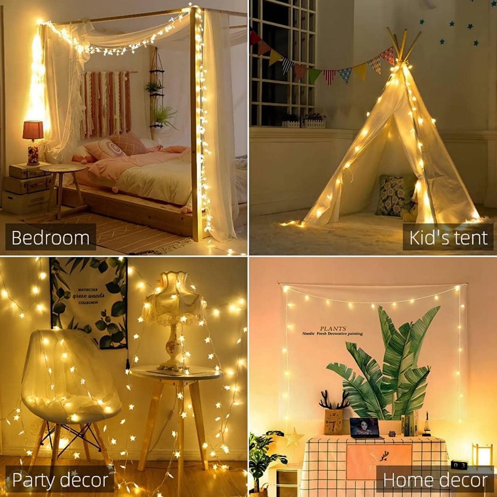Star String Lights Battery Operated - 25 ft 50 LED Star Fairy String Lights with Remote