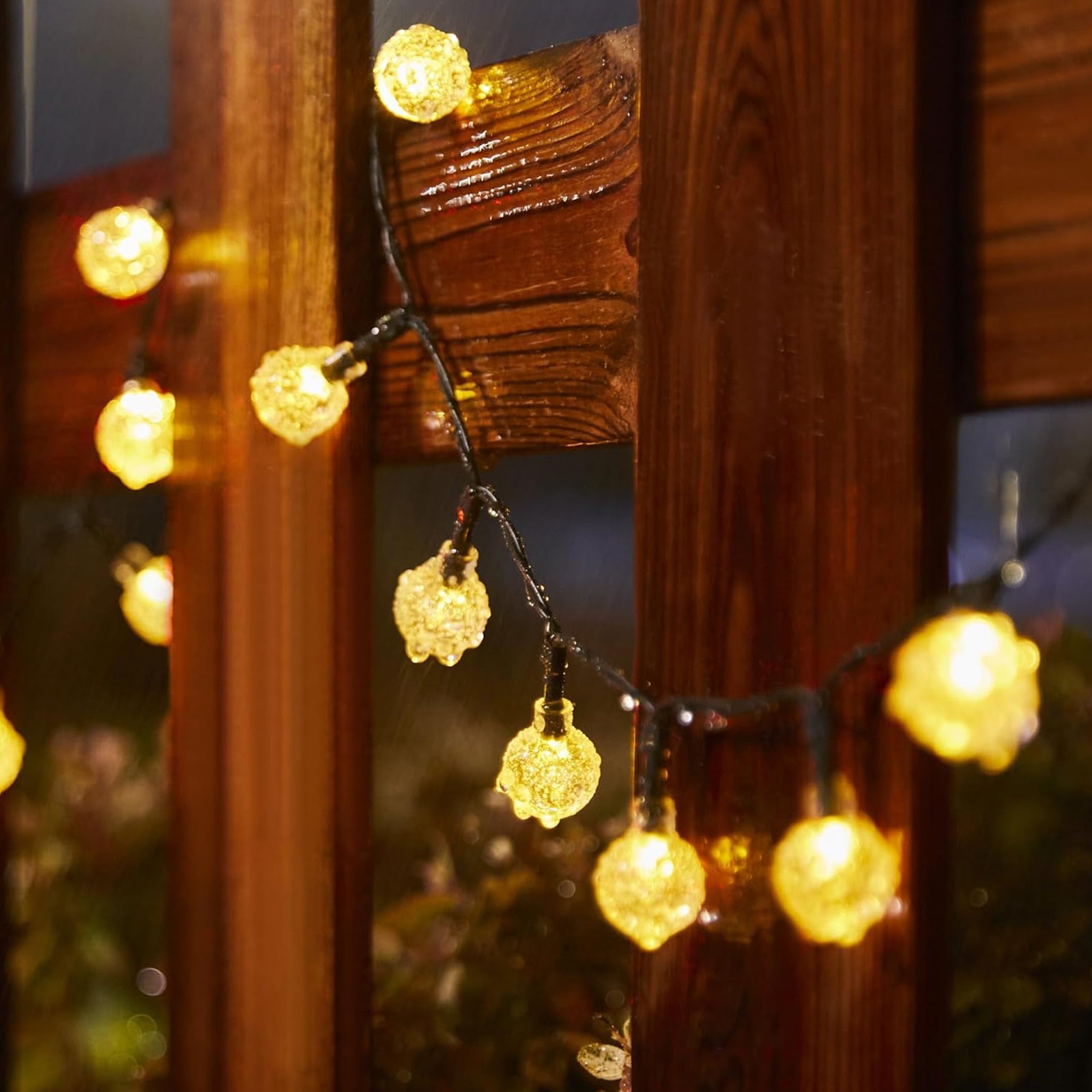 Solar String Lights Outdooryst 50LED 25FT Cral Globe Lights for Garden Yard Decor