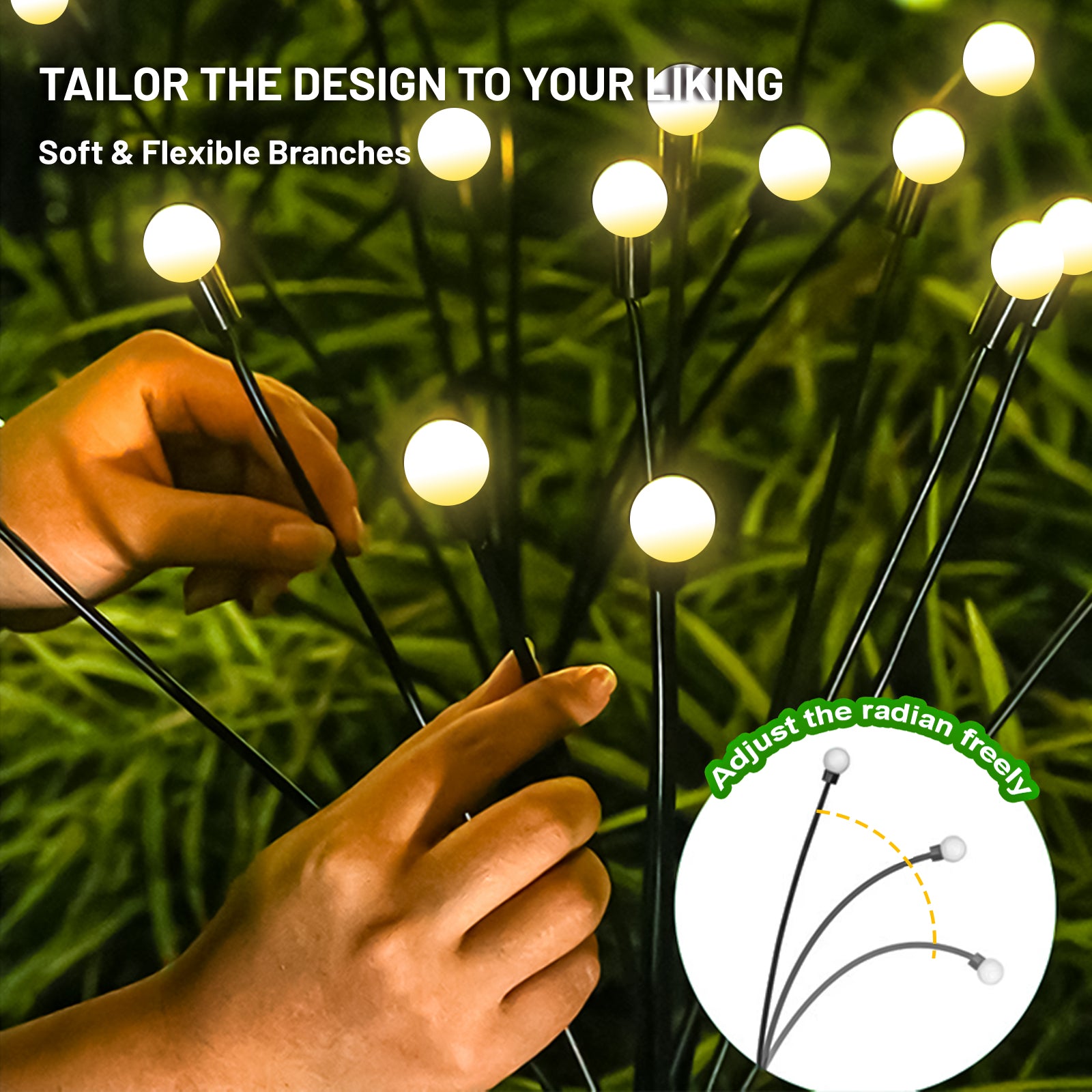 2/4 Pack Solar Garden Lights - New Upgraded Solar Swaying Light Solar