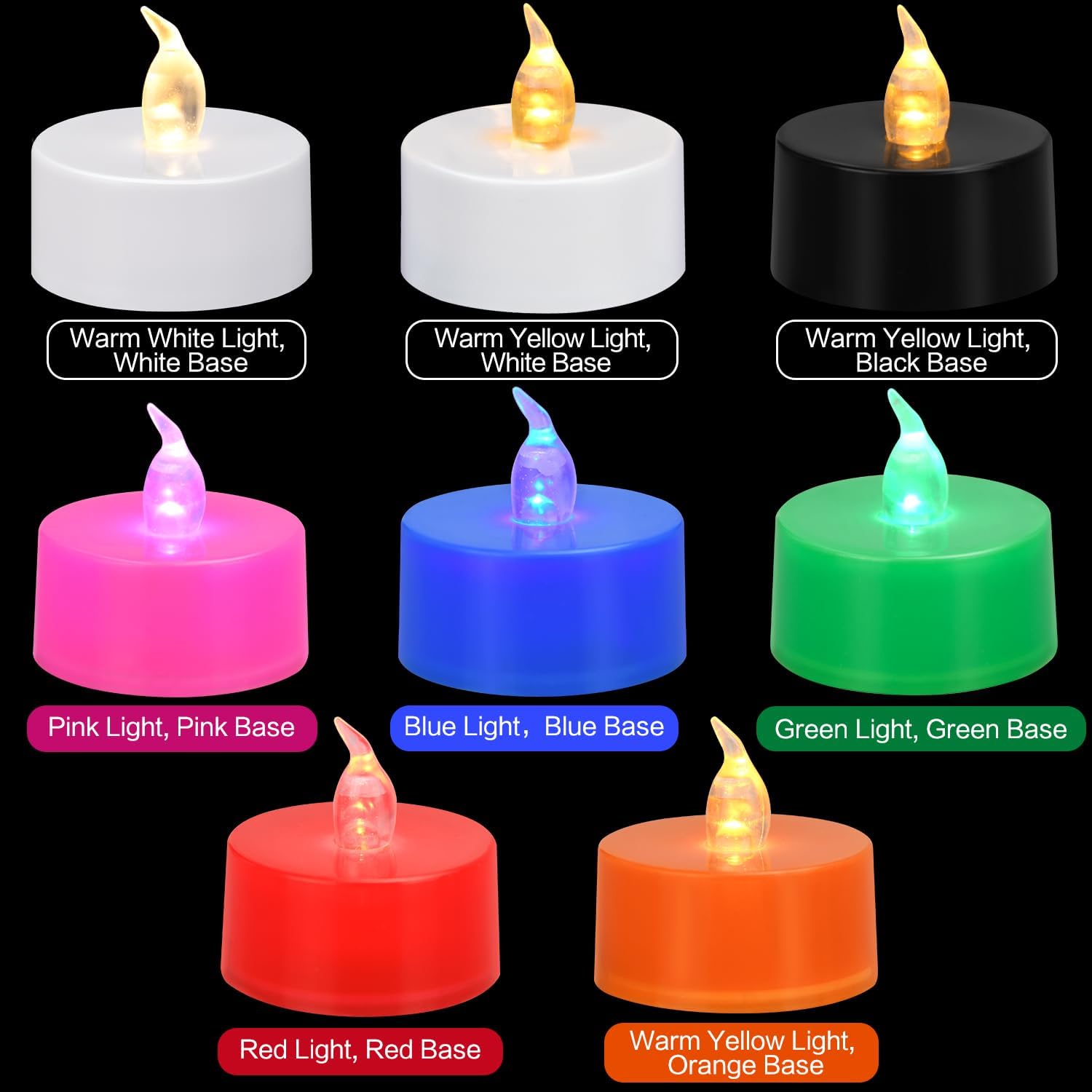Multi-pack combination Battery Operated Tea Lights Candles Flickering Flameless LED Lights
