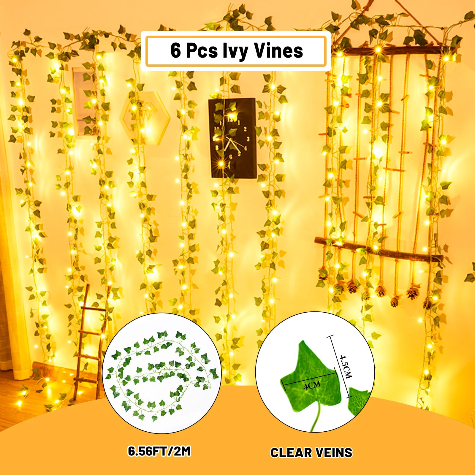 Artificial Ivy Leaves With Lights