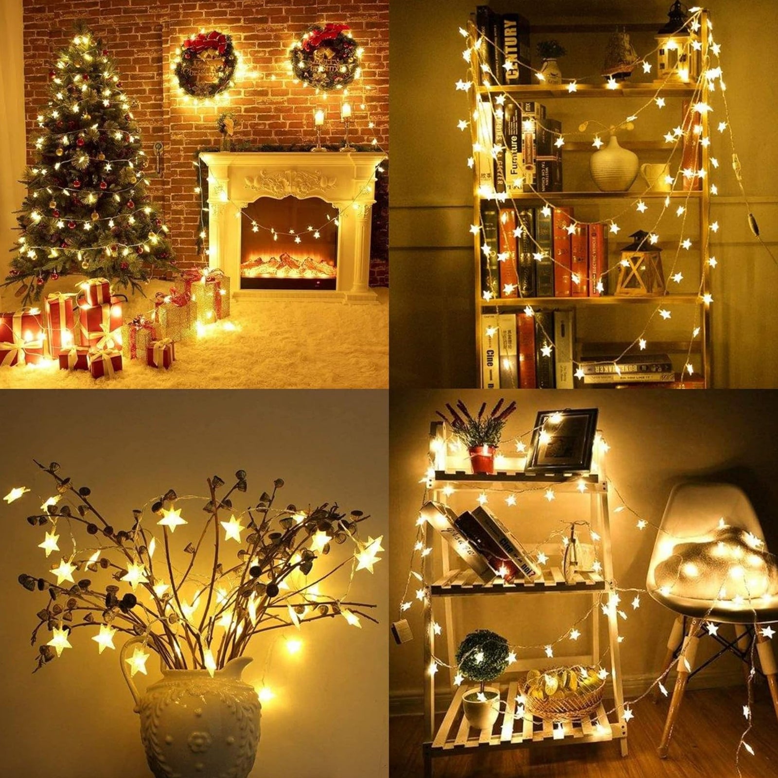 Star String Lights Battery Operated - 25 ft 50 LED Star Fairy String Lights with Remote
