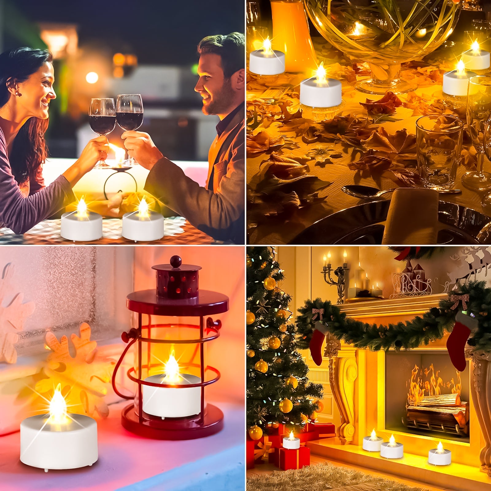 30-Pack Flameless LED Tea Lights Candles Battery Operated for Votive, Aniversary