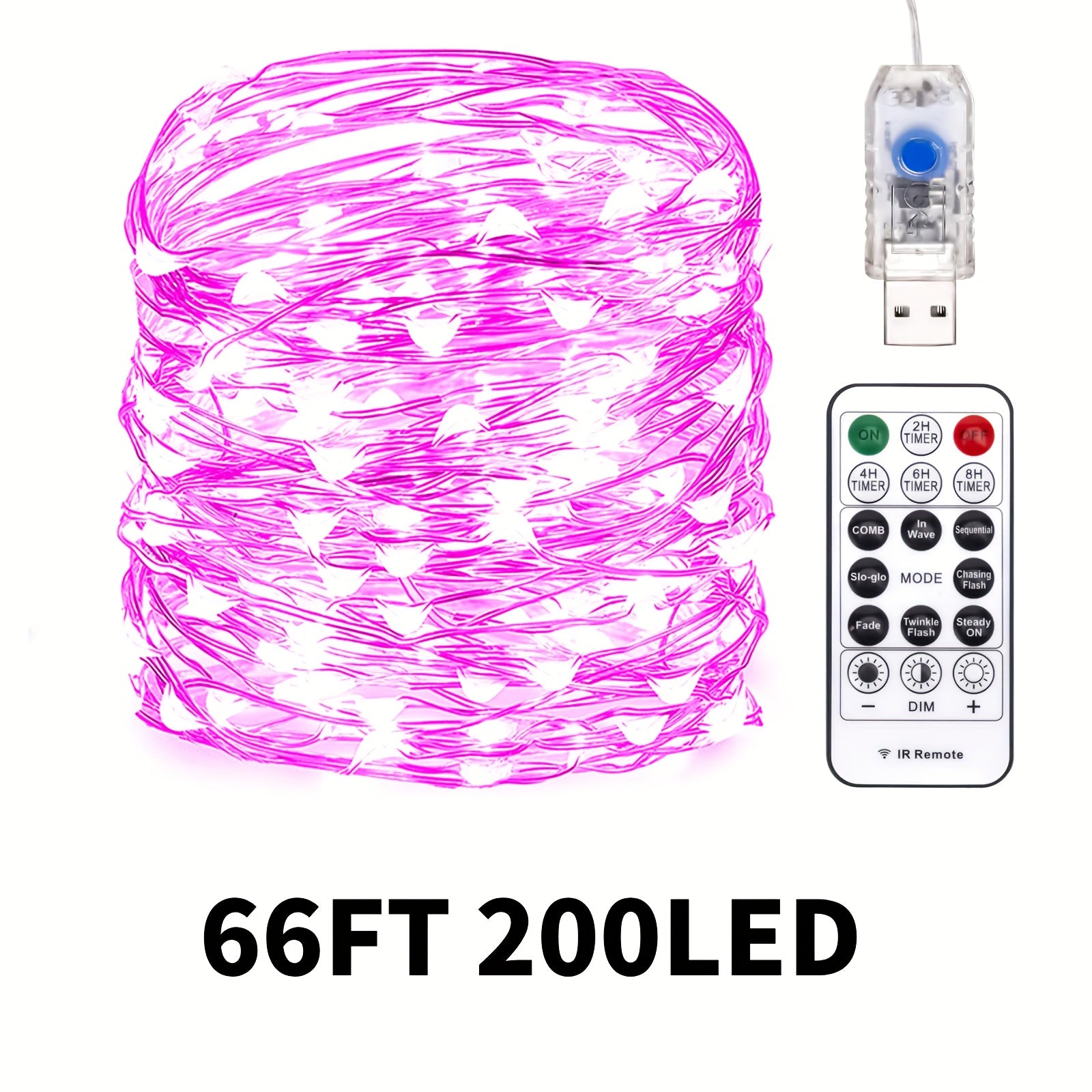 33/66ft Fairy Lights 100/200 LED USB Twinkle String Lights Waterproof for Mother's Day