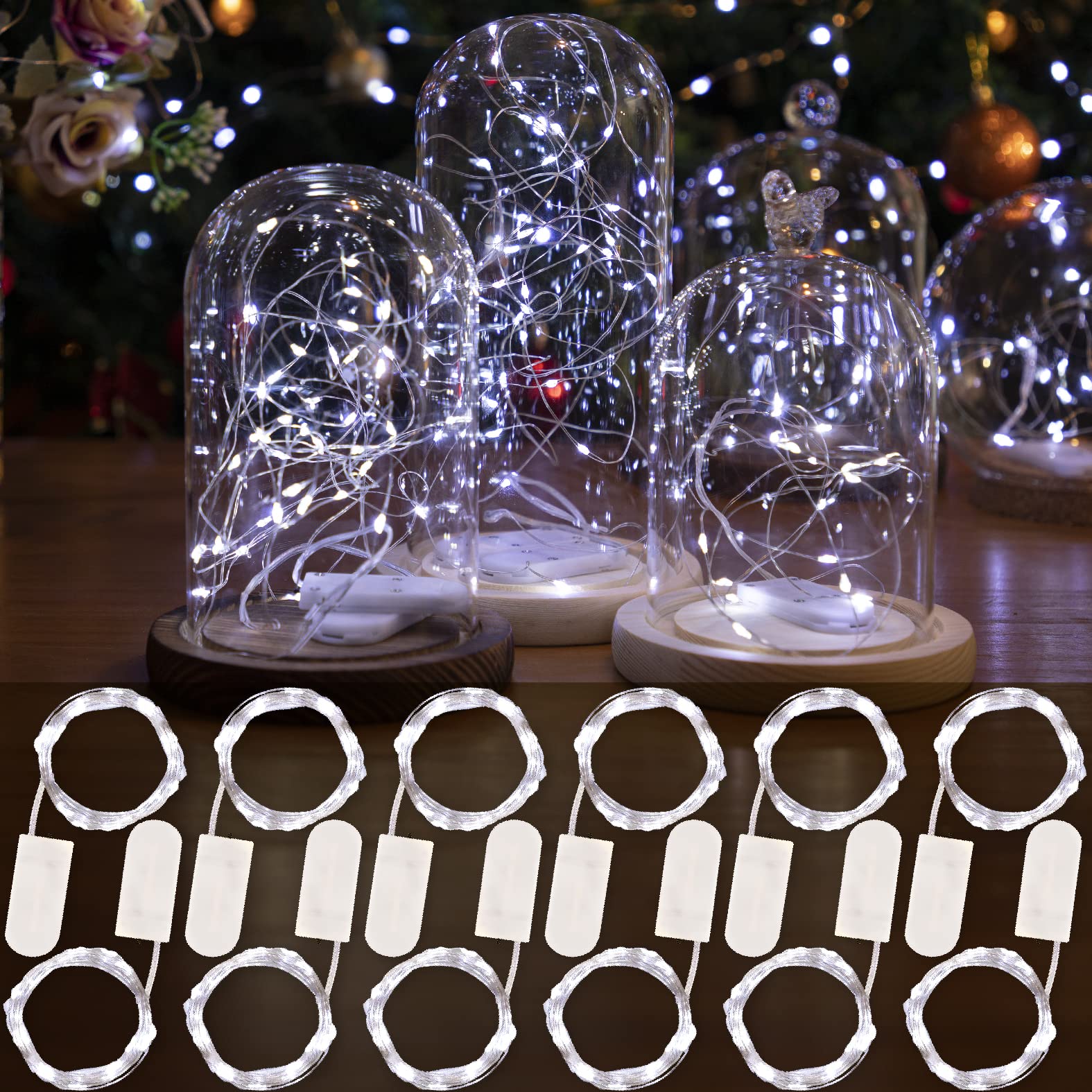 (4 Colors) 12 Pack Fairy Lights 7ft 20LED Mini Firefly Starry Lights