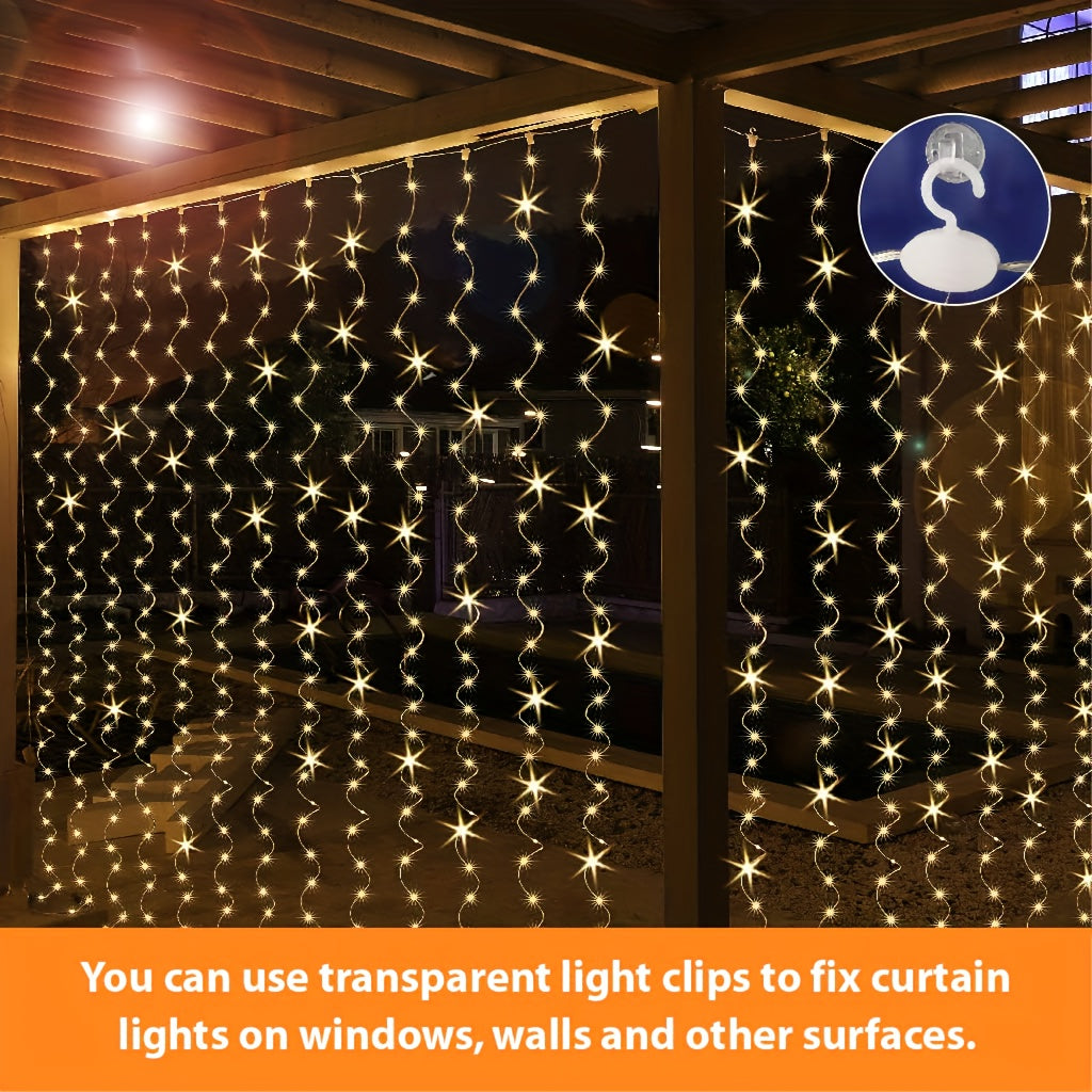 (2 Pack)Fairy Curtain Lights