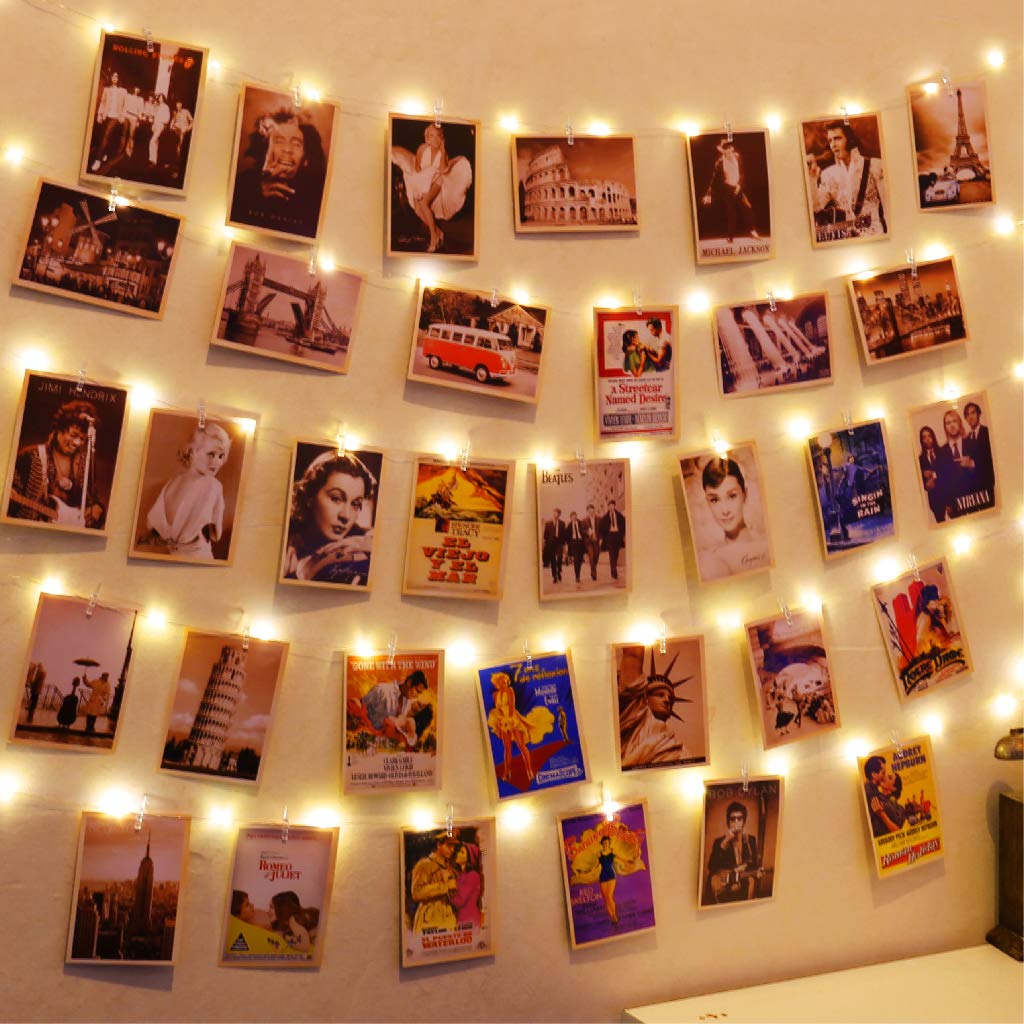 50LEDs Warm White Photo String Light 16.4Ft Fairy Light