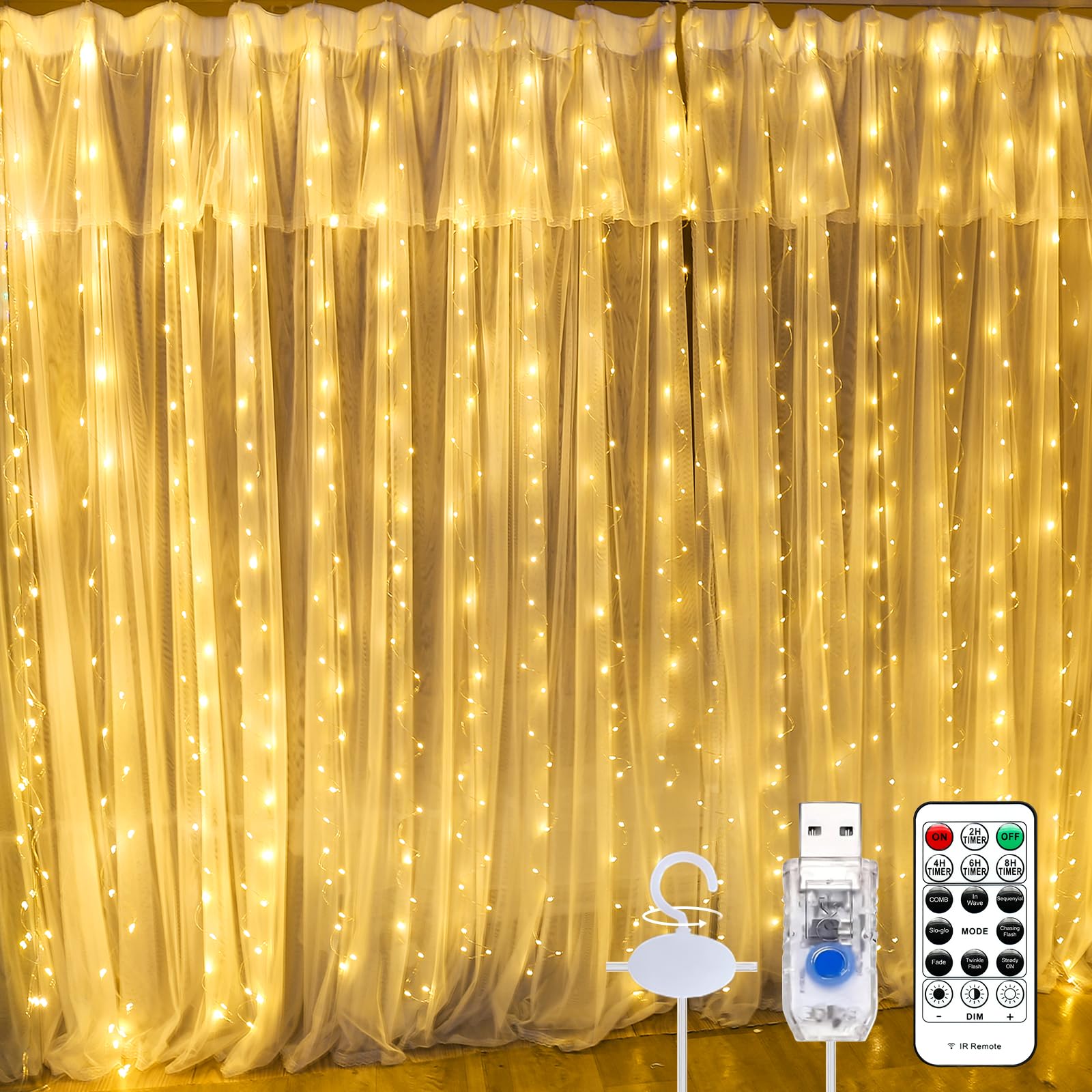 600LED Fairy Curtain Lights