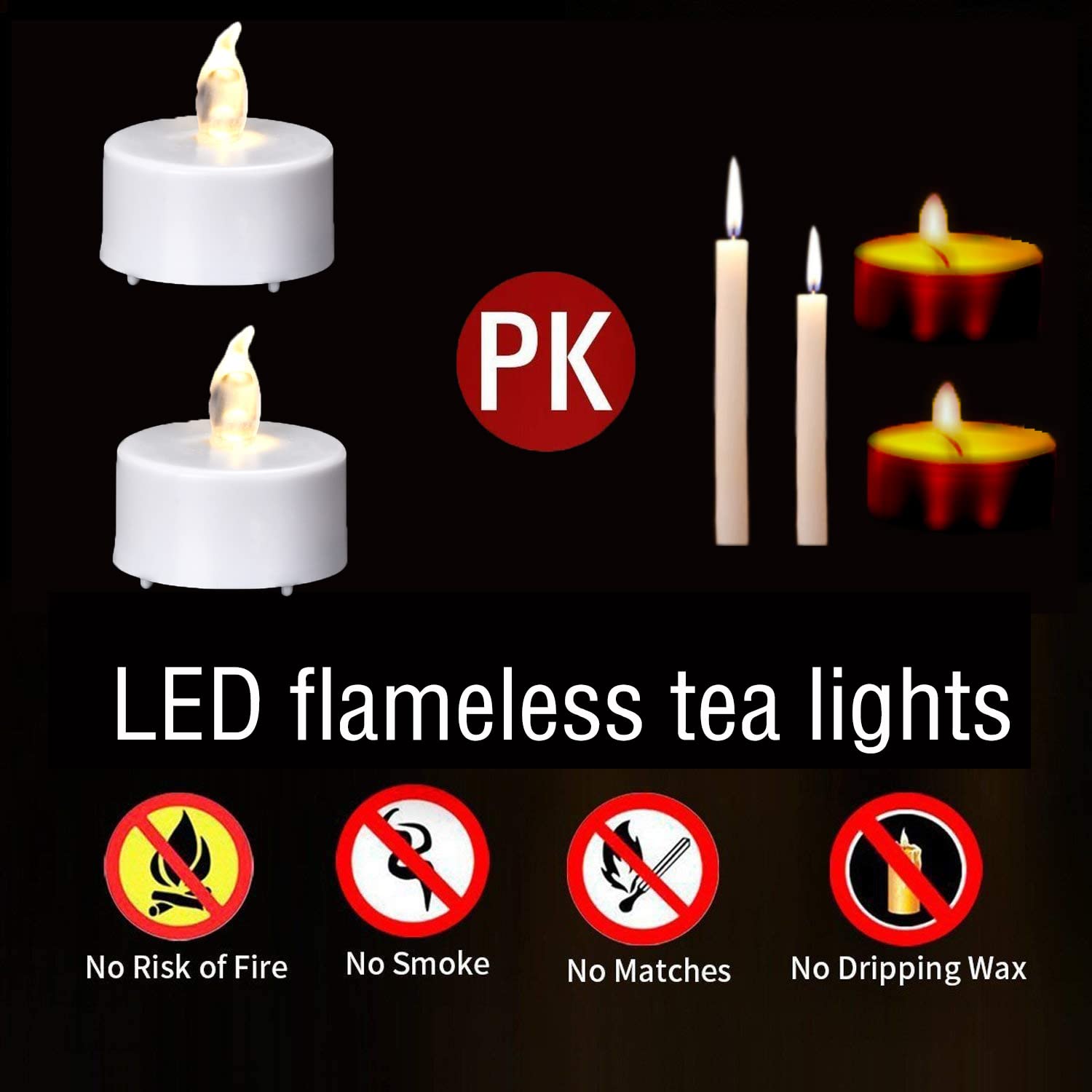 Multi-pack combination Battery Operated Tea Lights Candles Flickering Flameless LED Lights