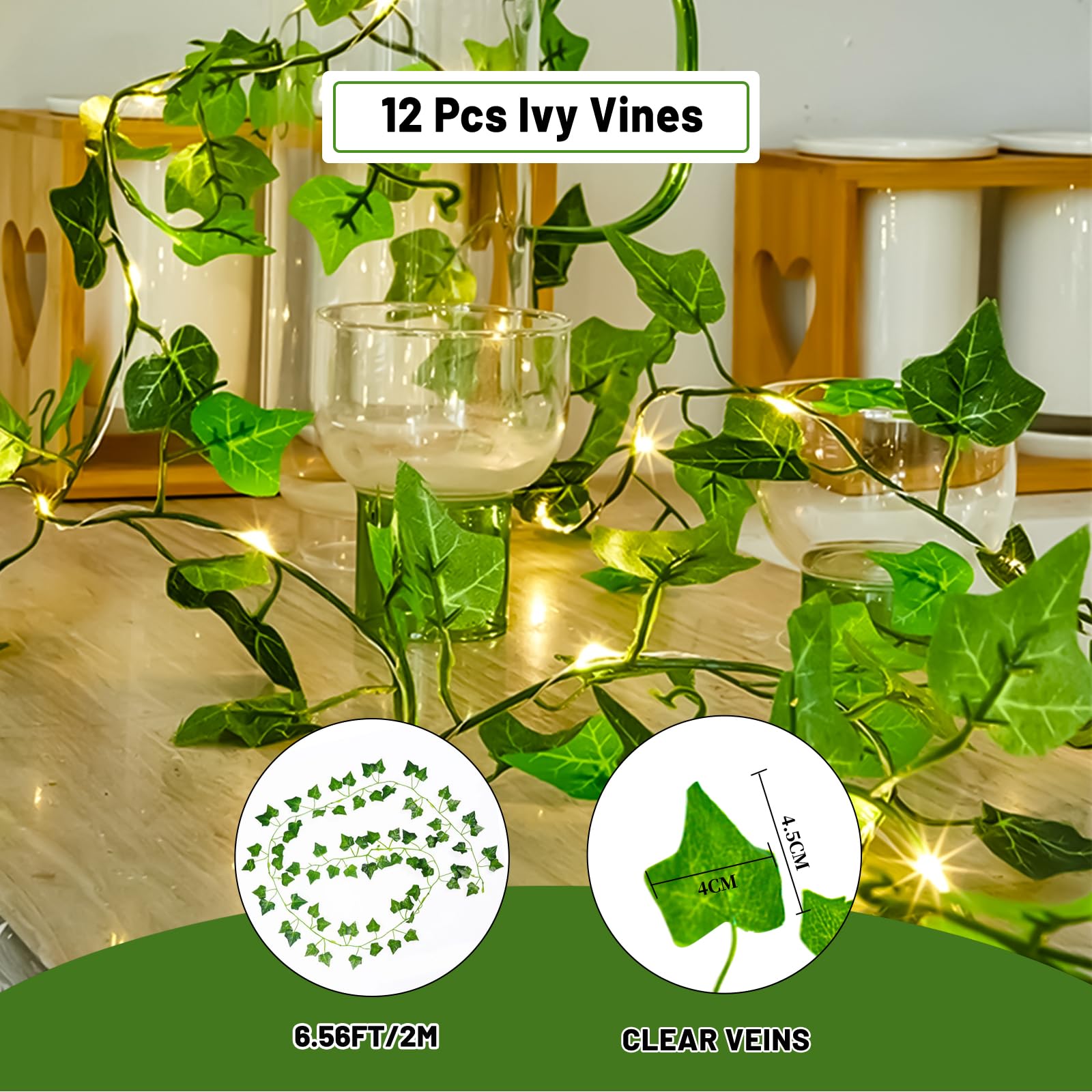 12-Pack Faux Ivy Garlands