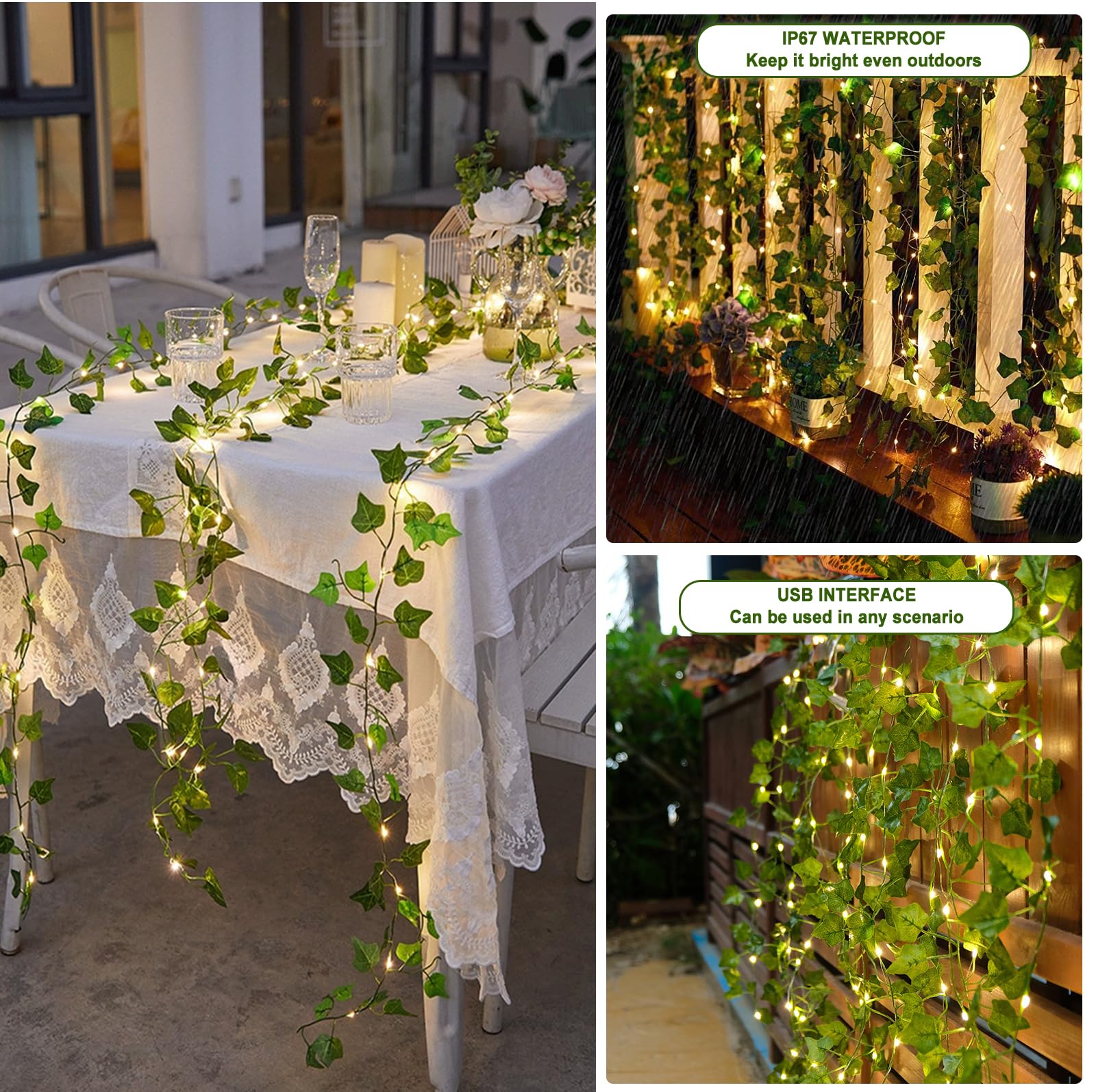 12-Pack Faux Ivy Garlands