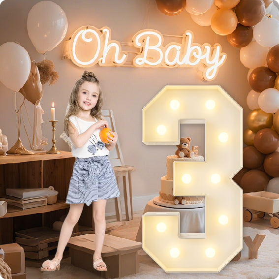 HXWEIYE Big Light Up Letters A，3FT Large Marquee Letters with lights, Mosaic Balloon Frame, Giant Baby Letter for baby shower Birthday Graduation Engagement Party Wedding Christmas Decor (Warm White)