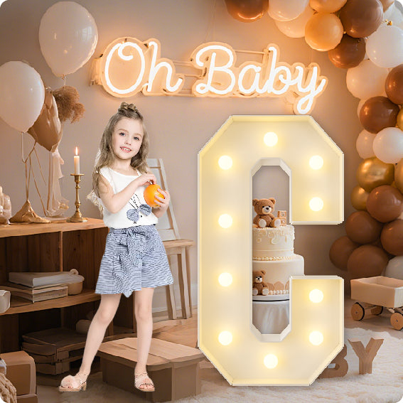 HXWEIYE Big Light Up Letters A，3FT Large Marquee Letters with lights, Mosaic Balloon Frame, Giant Baby Letter for baby shower Birthday Graduation Engagement Party Wedding Christmas Decor (Warm White)