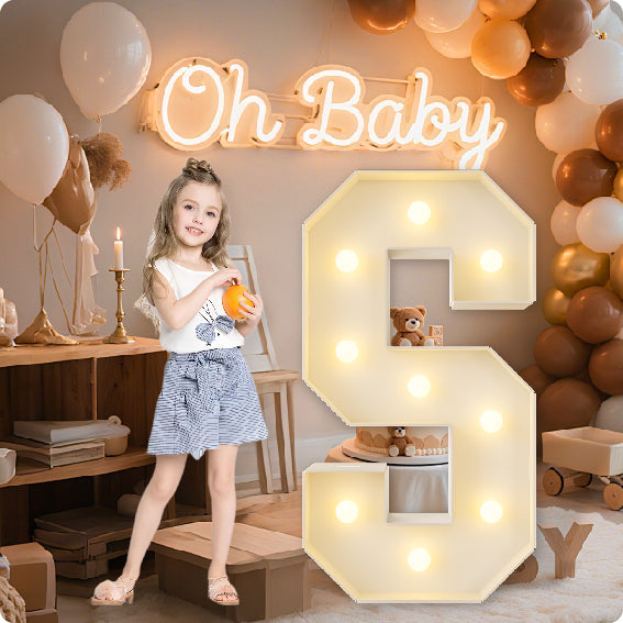 HXWEIYE Big Light Up Letters A，3FT Large Marquee Letters with lights, Mosaic Balloon Frame, Giant Baby Letter for baby shower Birthday Graduation Engagement Party Wedding Christmas Decor (Warm White)