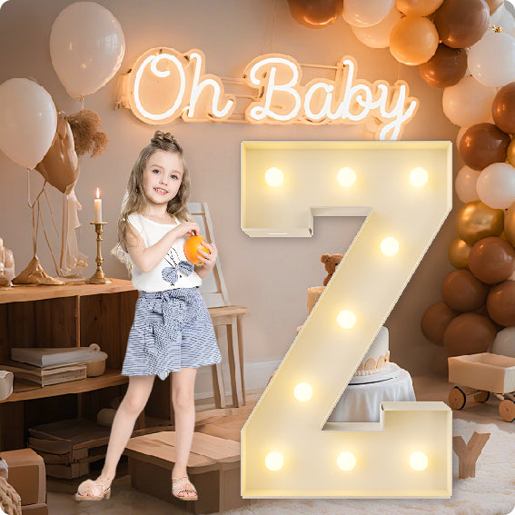 HXWEIYE Big Light Up Letters A，3FT Large Marquee Letters with lights, Mosaic Balloon Frame, Giant Baby Letter for baby shower Birthday Graduation Engagement Party Wedding Christmas Decor (Warm White)