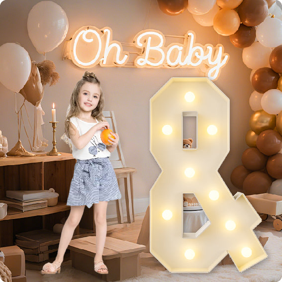 HXWEIYE Big Light Up Letters A，3FT Large Marquee Letters with lights, Mosaic Balloon Frame, Giant Baby Letter for baby shower Birthday Graduation Engagement Party Wedding Christmas Decor (Warm White)