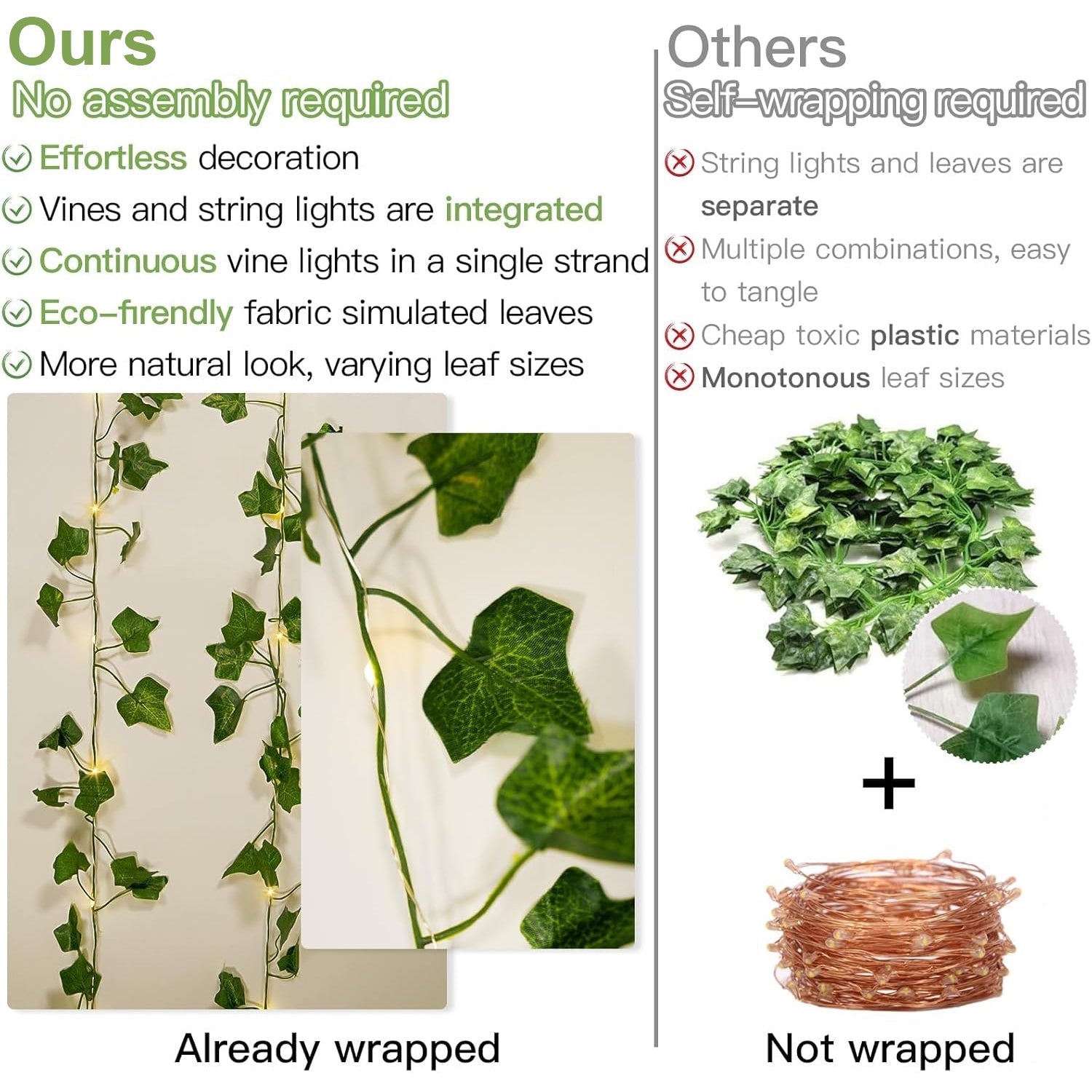 33Ft LED Ivy String Lights