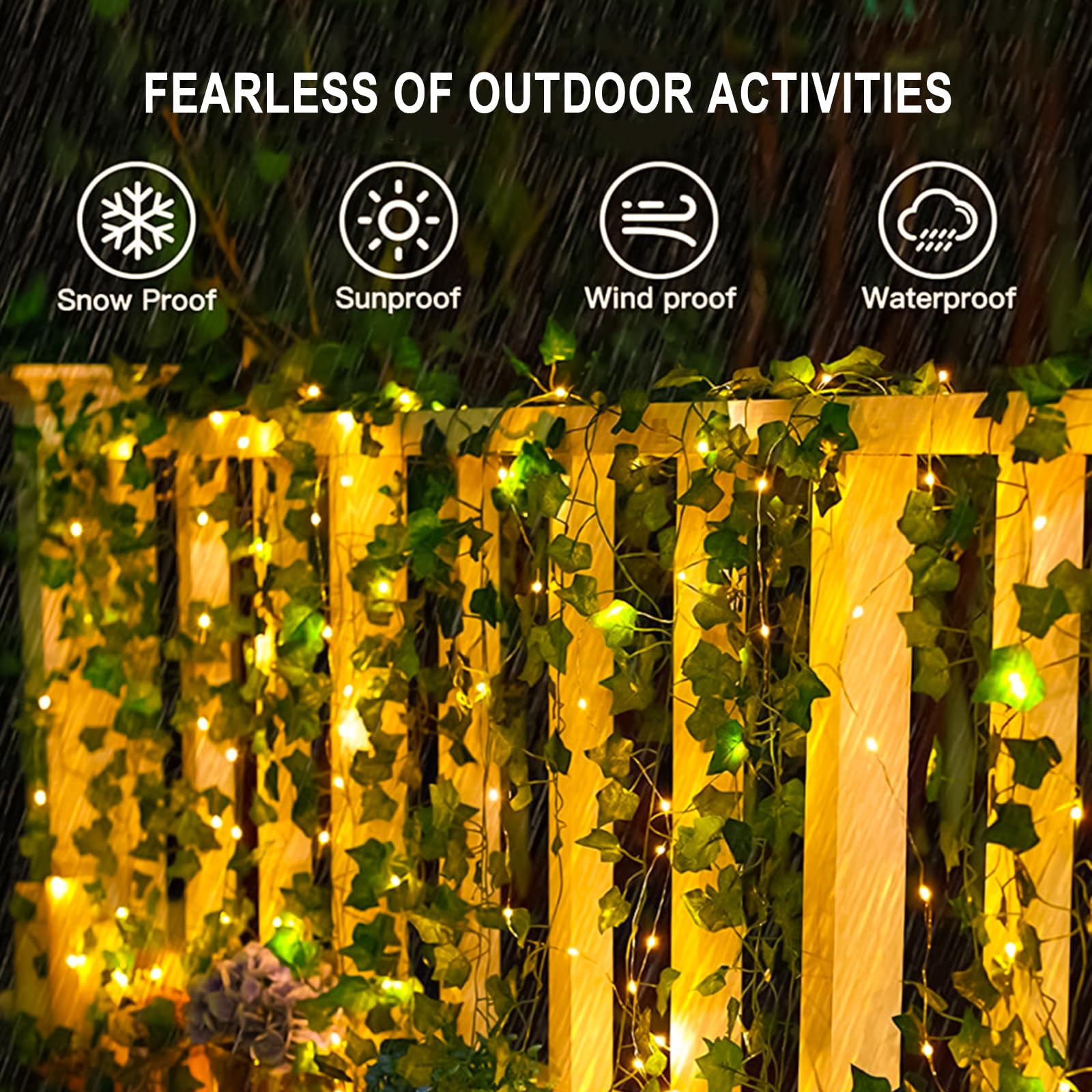 Artificial Ivy Leaves With Lights