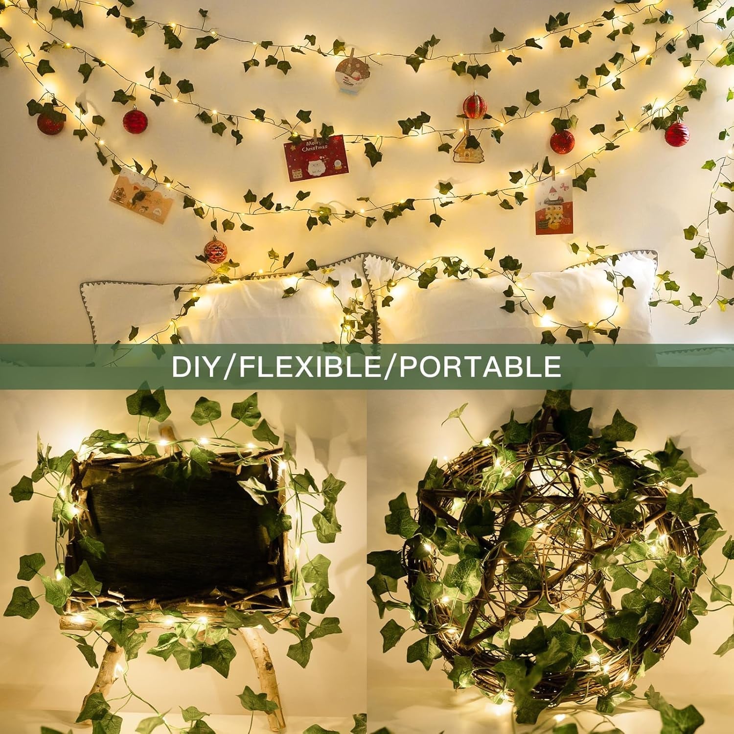 33Ft LED Ivy String Lights