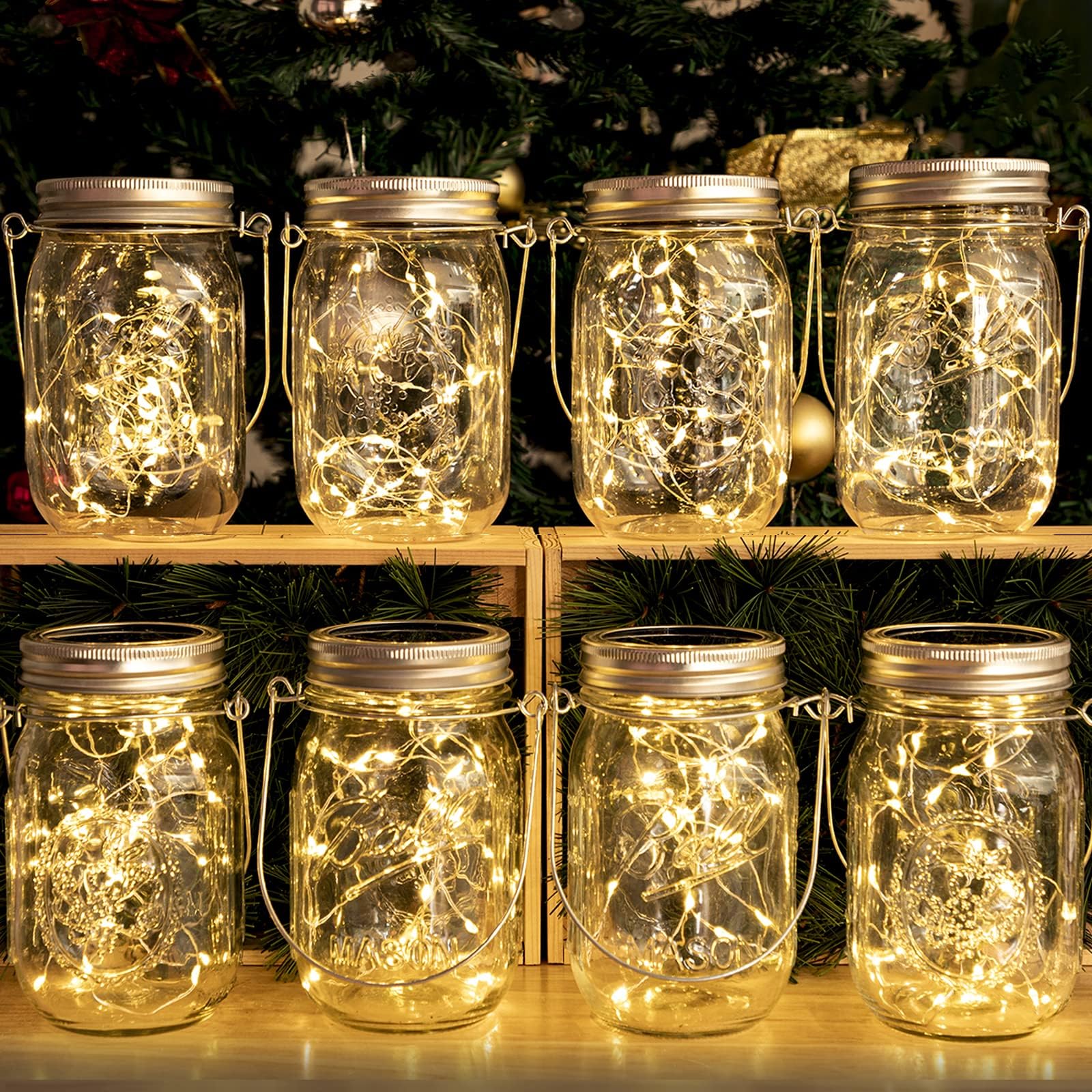 8 Pack Solar Mason Jar Lights