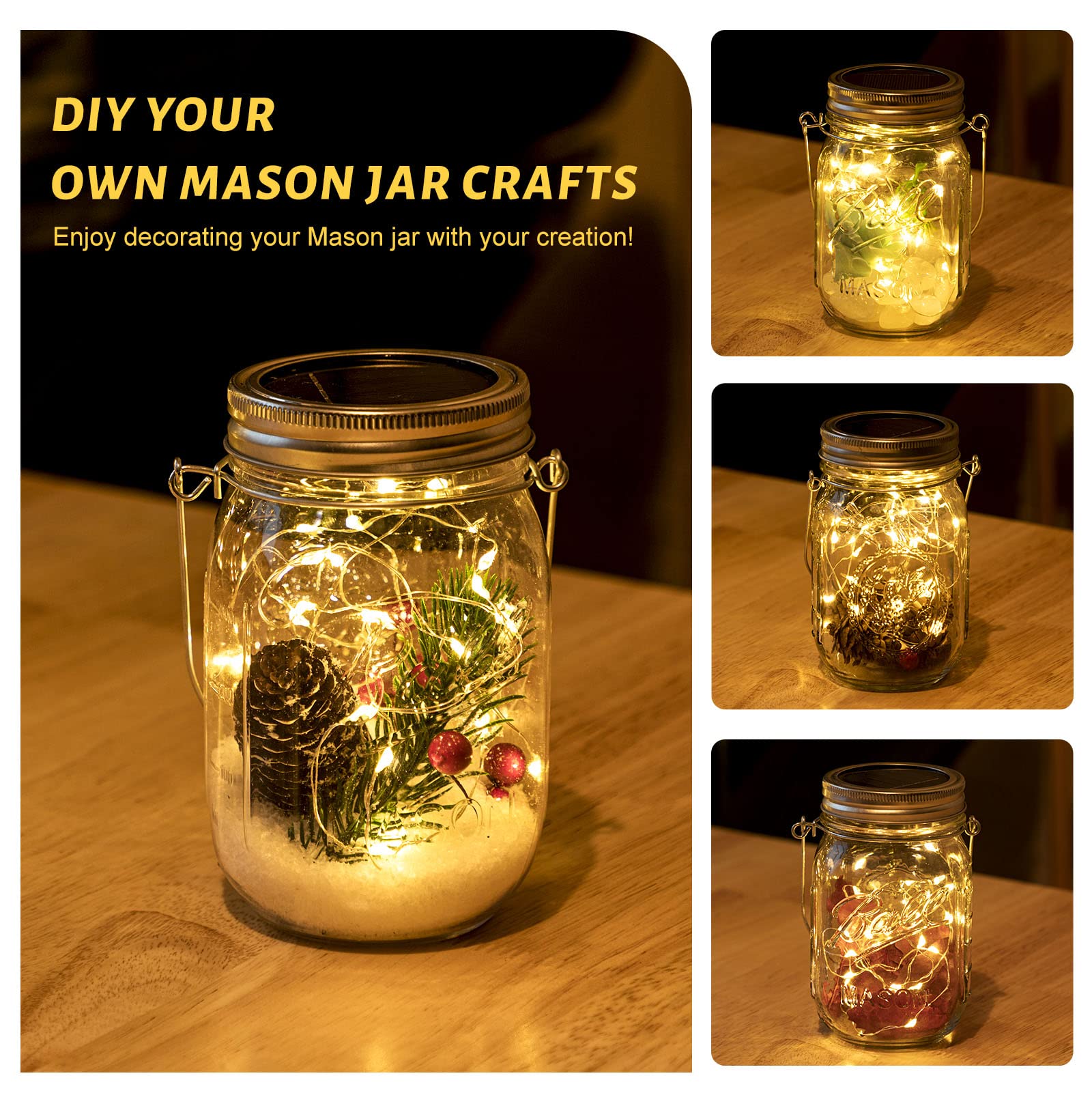 8 Pack Solar Mason Jar Lights
