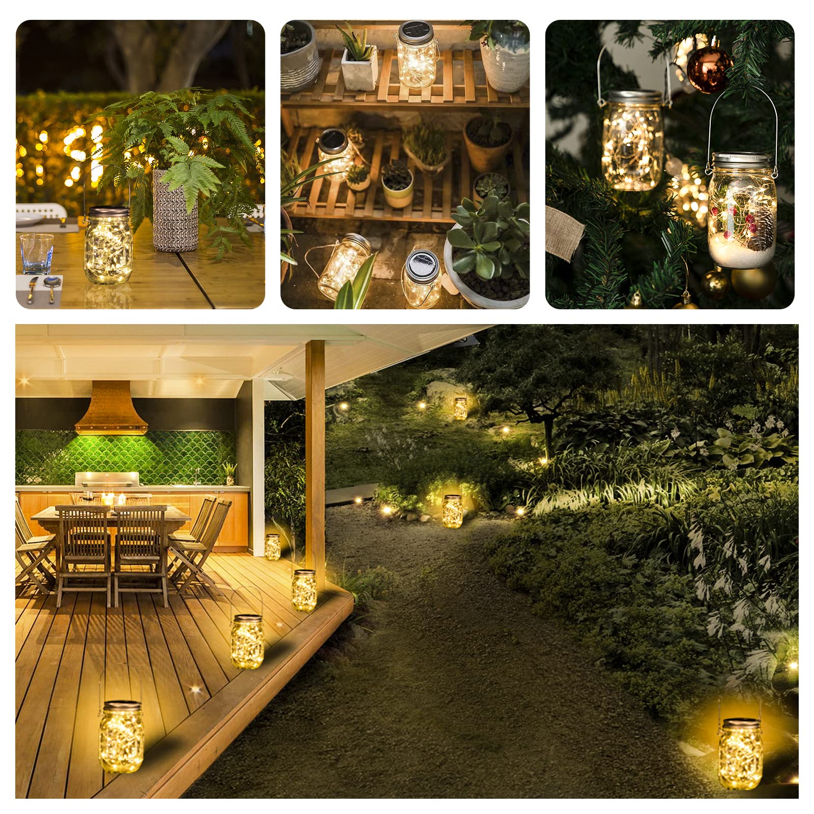 8 Pack Solar Mason Jar Lights