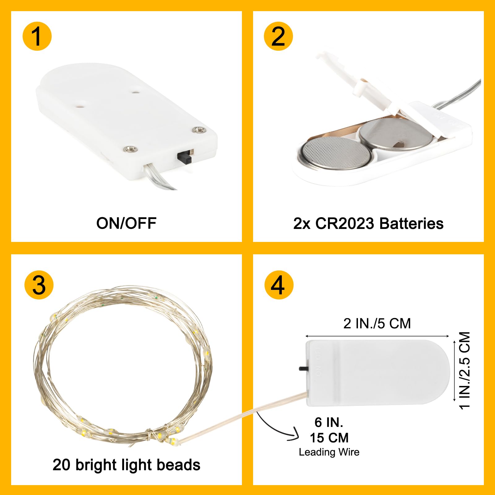 6/12/18 Pack 20LED 7Ft Fairy Lights Battery Operated String Lights