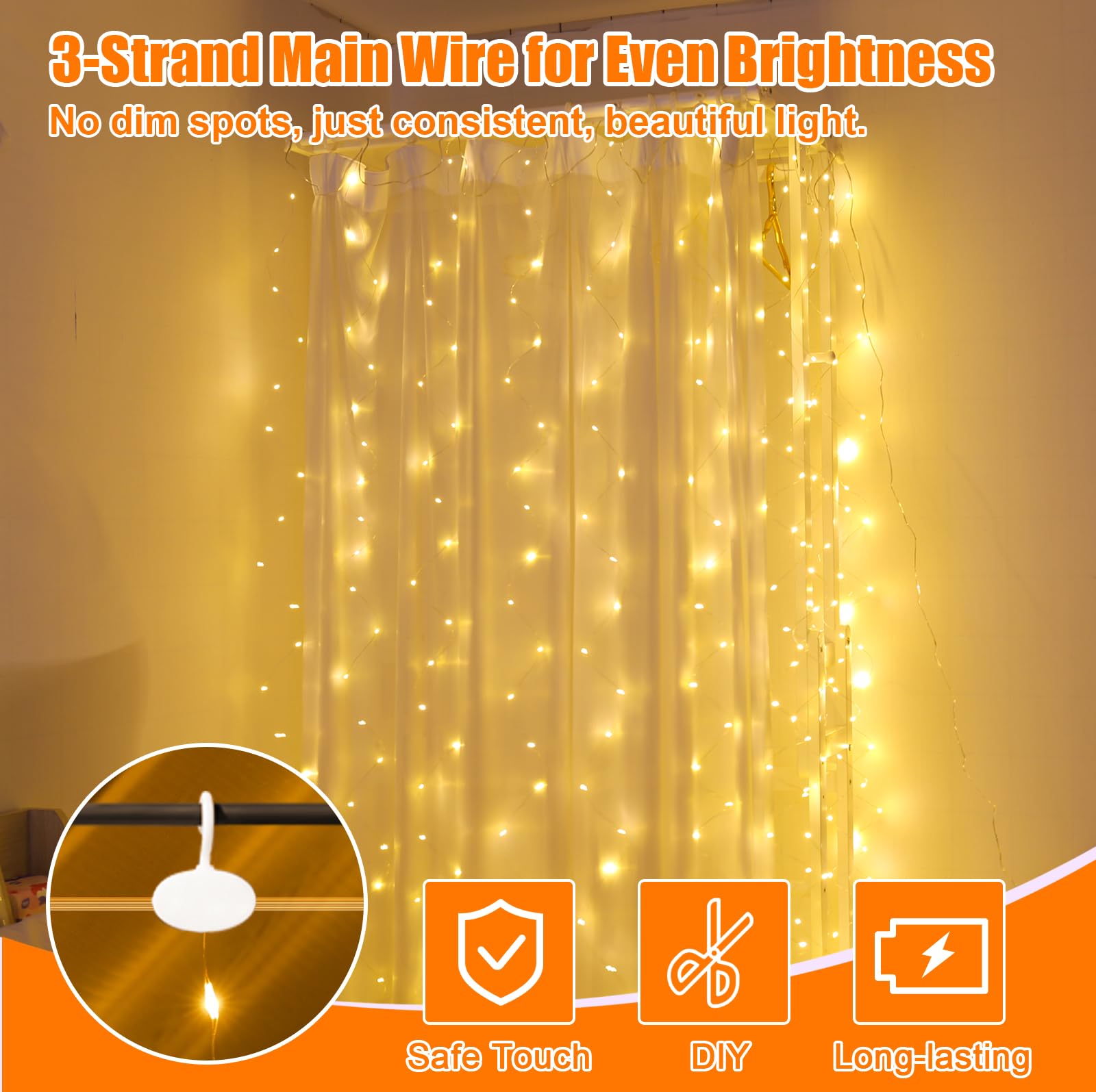600LED Fairy Curtain Lights