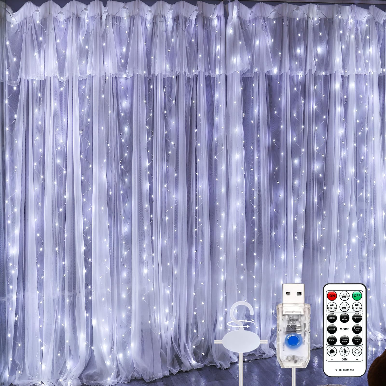 600LED Fairy Curtain Lights