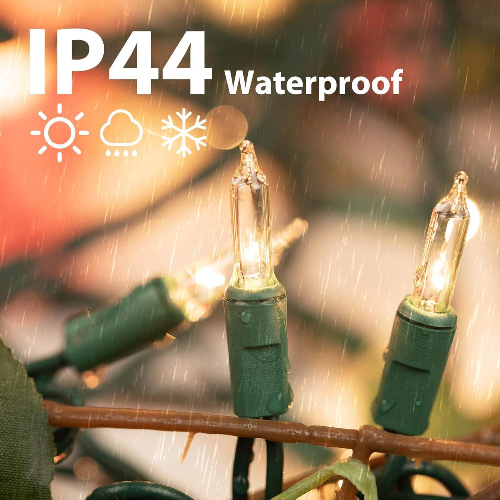 100 Led Christmas Lights 25ft Green Wire